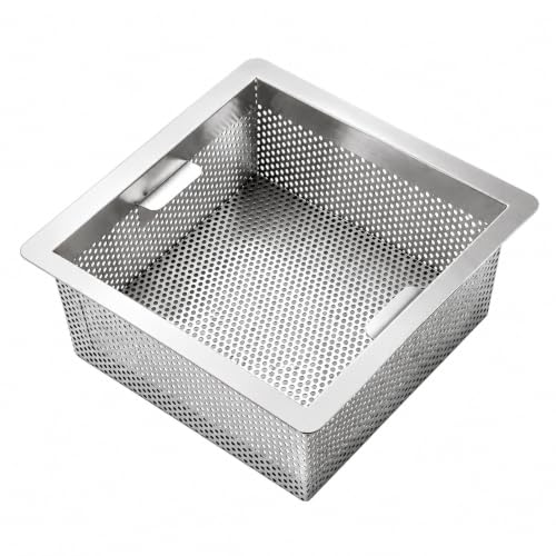 Stainless Steel Commercial Floor Drain Strainer, 8.5x8.5x3 Inch