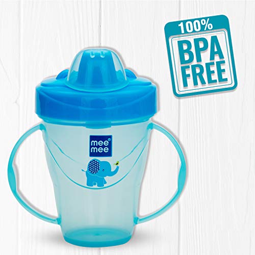 Mee-Mee-Plastic-Easy-Grip-BPA-Free-Anti-Spill-Sipper-Cup-with-Twin-Handle-Spout-for-Baby-Blue-180ml