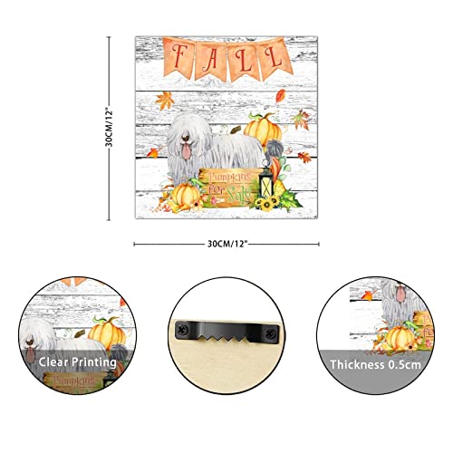 Plaque murale en bois Fall Pumpkins décorative pour maison 30,5 cm