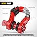 Nilight Heavy Duty Mega D-Ring Shackles(2 Pack) 68,000 lb Break Strength(17,000 lb WLL) w/ 7/8″ Screw Pin & Washers, Forged Steel Off-Road Recovery Shackles for Tow Strap & Winch Gear, Red