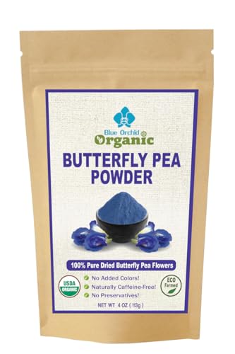 Butterfly Pea Flower Powder - Organic Blue Matcha Tea and Latte - Natural Food Coloring - 4 OZ