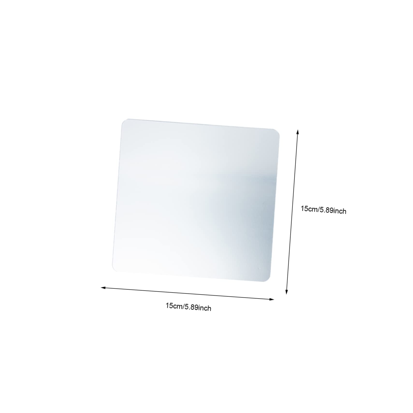 Cabilock DIY Acrylic Mirror Wall Stickers Set 12pcs Round Corners Silver 15x15cm Easy to Clean Home Dec