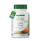 fairvital Lutein 20mg + Zeaxanthin, 90 Kapseln, schluckfreundlich, Hochdosiert & mikroverkapselt, VEGAN, ohne Magnesiumstearat