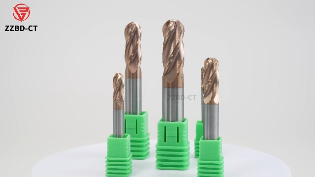 Image of Carbide Ball Nose End Mills-4 Flute TISIN Coated,for Milling Alloy Steels, Hardened Steel, Metal etc.1 Pcs R5x75mm