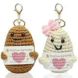 VROLUVTQ 2PCS Pocket Positive Hug Potato Schlüsselanhänger, Lustige Knitted Wool Potato Doll Mit Schlüsselanhänger,Geschenke Für Freunde Eltern Kinder, Für Diy Dekorationengeschenke Für Patienten
