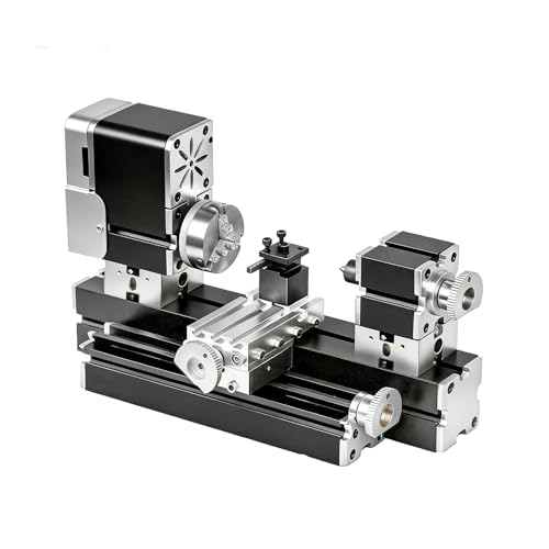 AcmeFlare All-Metal Elevated Mini Safety Lathe 36W, 20,000RPM Precision Metal & Wood Turning Machine – Durable Desktop Lathe for DIY Projects, Crafts, Model Making & Education