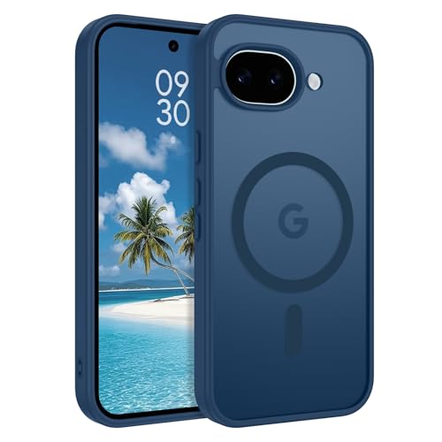 VENINGO Custodia per Google Pixel 10a, compatibile con MagSafe, Traslucido opaco Protective Custodia Protezione Grado Militare, Antiurto Antigraffio Cover Case, Blu Scuro