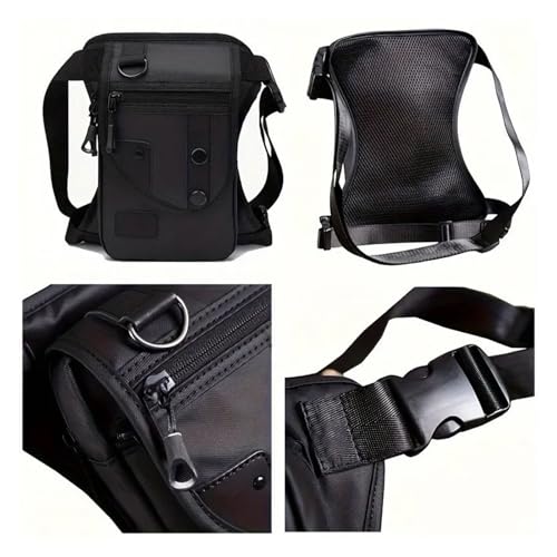 Pochette pour homme grise avec sangle réglable et double attache de sécurité
