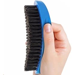 Wave Brush for Men – Medium Hard Boar Bristle Hair Brush for 360 Waves, Wolfing & Daily Grooming – Curved Palm Mens Hair Brush for Thick, Coarse & Curly Hair – Beard Grooming & Hair Styling Brush