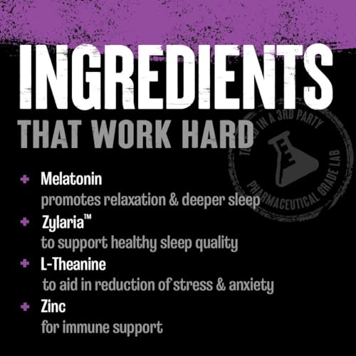 Animal PM - Sleep Aid for Adults Non-Habit Forming Relaxation Enhancer and Mood Support with Melatonin, L-Theanine, Zylaria, Zinc, Magnesium, Vitamin B6, GABA + AKG Anabolic Stack Supply, 30 Count - Image 4
