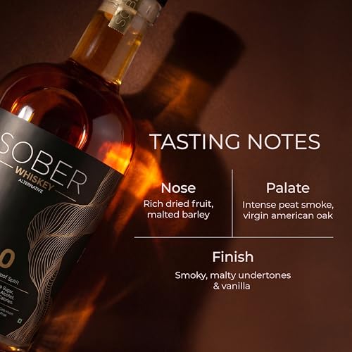 Image of SOBER Whiskey Alternative | 0.0% ABV Zero Alcohol Drink | Sugar Free Zero Calorie | Premium Non Alcoholic Whiskey with Vanilla Clove Oak Notes | 180ml x 4