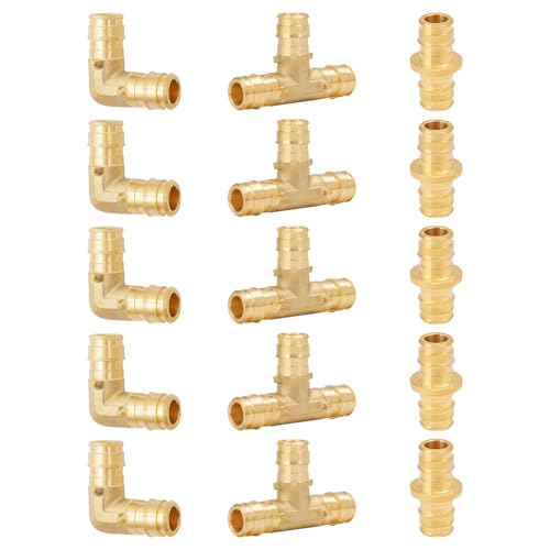 SUNGATOR 15 Pack Pex A Expansion Fittings 1/2", 5 Each Elbow...