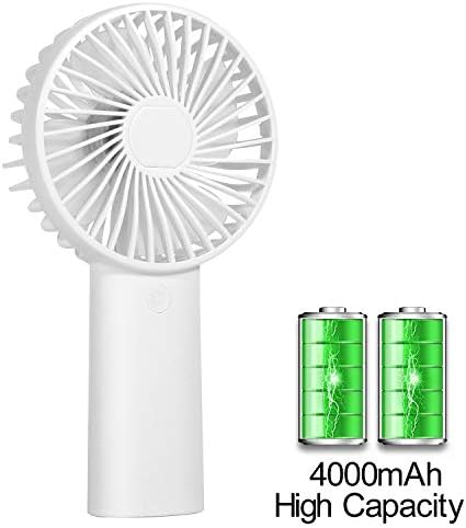TianNorth Mini Handheld Fan Portable Cooling Fan with 4000mAh Battery,Battery Operated Fan with 3 Speeds for Picnic, Hiking, Climbing, Playground, Traveling