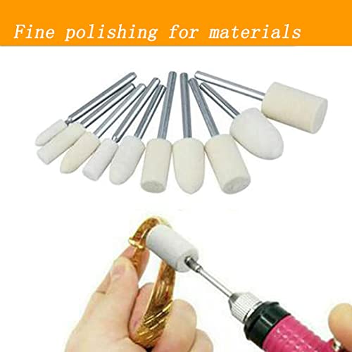 Luo Ke 24 Pcs Wool Polishing Bit, 1/8 Inch Shank Felt Buffing Tips For Dremel Rotary Tool (Polishing Head Diameter: 12 Mm)) #TOP3