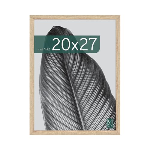 MCS Studio Gallery 20x27 Poster Frame Natural Woodgrain, Vertical & Horizontal Wall Hanging Large Picture Frame for Photos, Posters & Art Prints (1-Pack)