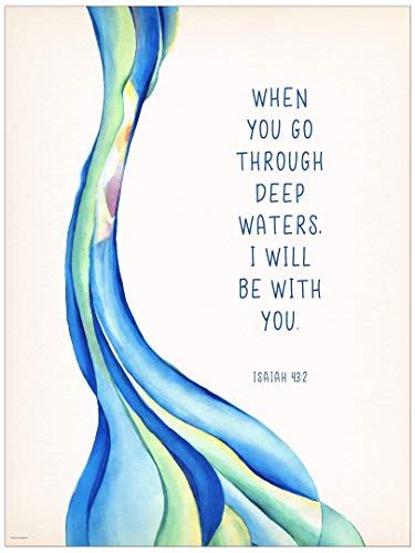 Deep Waters Spiritual and Inspirational Bible Quote Print. Fine Art