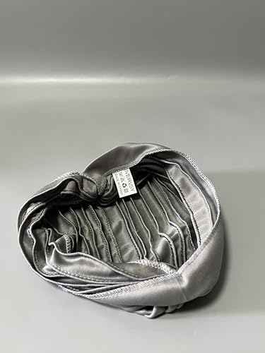 IVEIRVSY Headwear, Head Beanie Cover Twisted Pleated Headwrap Hair Cover Beanie Hats for Women Girls Grey3