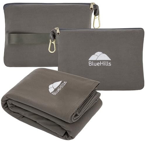 BlueHills Cobertor de viagem travesseiro compacto e leve tamanho de bolso avião viagem essencial via