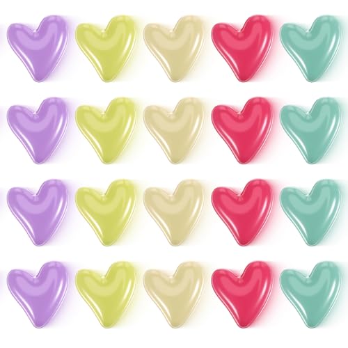 Imanes decorativos en forma de corazón para nevera, 20 unidades