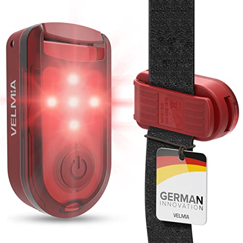 VELMIA Sicherheitslicht [2er Set] für maximale Sicherheit durch Sichtbarkeit I Reflektoren für Kinder, mit Anti-Break Clip Halterung und Klettbänd zur optimalen Befestigung, LED Beleuchtung, Hund