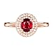 Bishilin Rotgold Ring 750 Damen Echt Halo Ring mit 1.05ct Oval Rubin Eheringe Verlobung Ring Diamant 0.29ct Gr.45 (14.3)