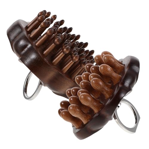 minkissy 2 Piezas herramienta de masaje peine de madera para masaje masajeador de cuero cabelludo de madera peines de sándalo natural guasha Marrón
