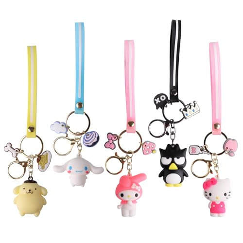 SAIDIC Cute Keychains Keychain Gift Key Chain Accessories Wristlet Cartoon Keychain Ornament Durable Accessory for womens Handbag Carkey(5 Pack)