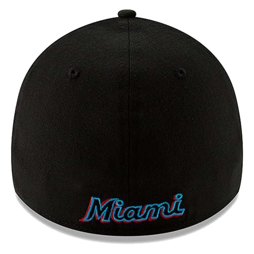 New Era Boné MLB Team Classic 39THIRTY Stretch Flex Fit, Miami Marlins Black Home, M-G