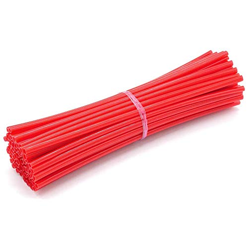 Super Pop Bicycle Spoke Skins Wraps Compatible with Schoolmate Bike Fans- Colorful Bike Wheel Decoration-72 Pcs(Red)