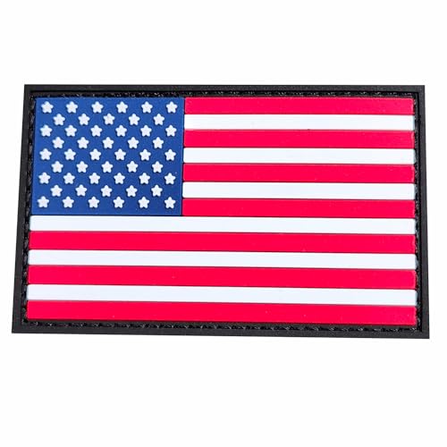Parche Militar Táctico Bandera de Estados Unidos USA 3D PVC - Sistema de Fijación Resistente Hook&Loop - Insignia americana para Mochila Airsoft Supervivencia Outdoor Crossfit Personalizable