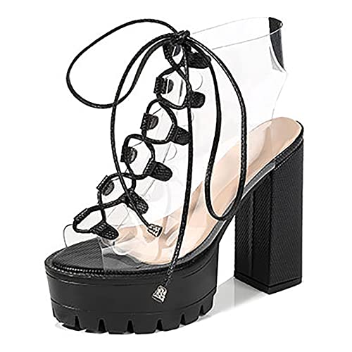 Bottines d'été pour femmes anti-transpiring à talons hauts épais et stables