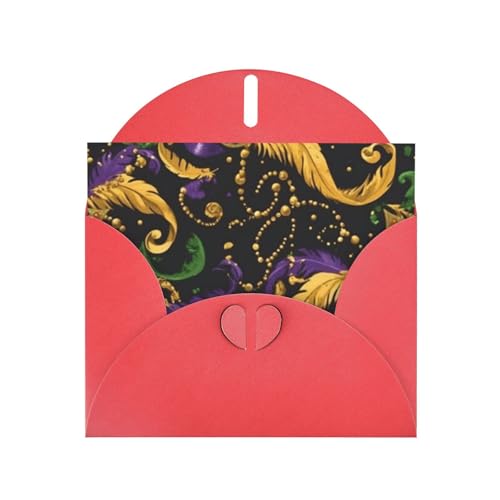 ZSUUGJ Salelf Cartes de remerciement Motif Mardi Gras 15,2 x 10,2 cm