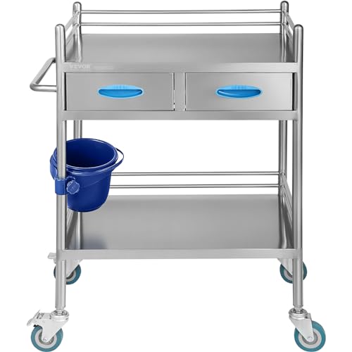 Vevor NO2CHLSYSCTC Lab Serving Cart, 2 Layers Stainless Steel Utility Rolling Cart thumb #8