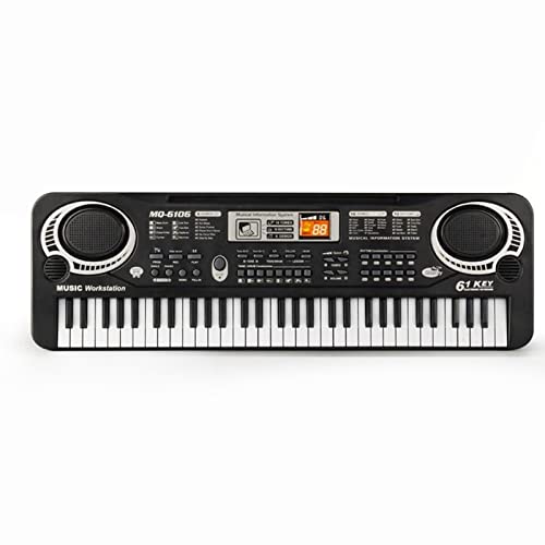 Petyoung Teclado eletrônico digital de 61 teclas, piano eletrônico para iniciantes, piano elétrico p