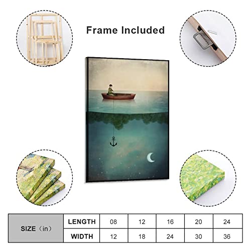 Art Posters Entertainment Dream Poster Surrealism Poster Wall Art Paintings Canvas Wall Decor Home Decor Living Room Decor Aesthetic 16X24Inch(40X60Cm) Frame-Style #TOP1