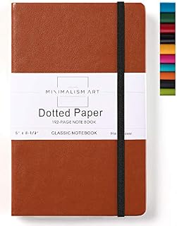 Minimalism Art, Classic Notebook Journal, A5 Size 5 X 8.3 inches, Brown, Dotted