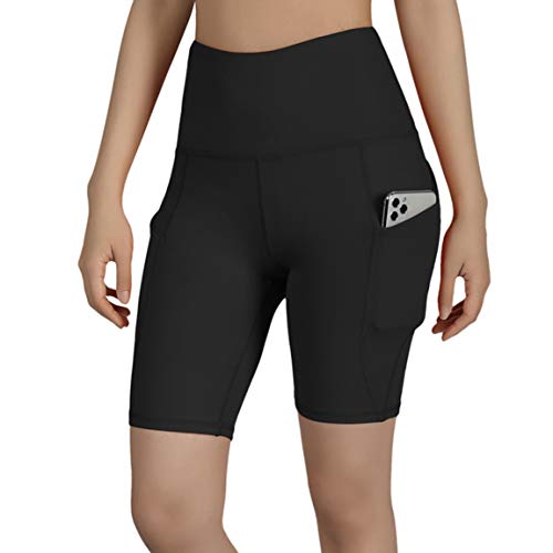ODODOS High Waist Out Pocket Yoga Short Tummy Control Workout Running Athletic Non
