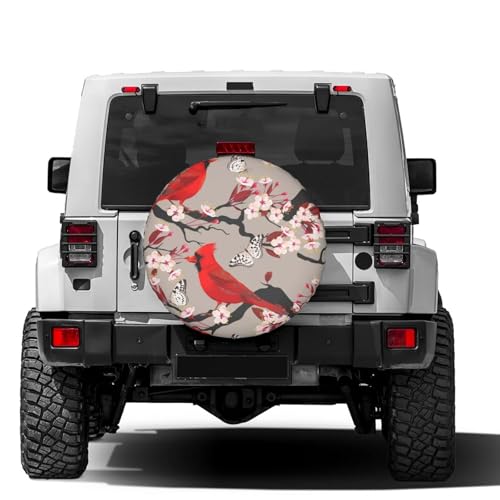 Image of Delerain Birds and Blooming Cherry Spare Tire Covers for RV Trailer SUV Truck and Many Vehicle, Wheel Covers Sun Protector Waterproof (16 Inch for Diameter 29 inch-31 inch)
