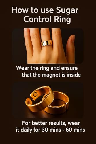 Image of 1 Pc Blood Sugar Control Ring | Health Ring For Acupressure Adjustable Magnetic Therapy Ring for Blood Sugar Management |Lymphatic Drainage, Pain Relief(Multicolour)