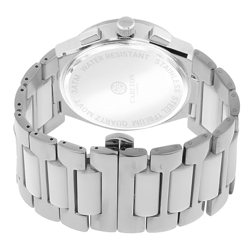 Image of Carlton London Men Stainless Steel Analog Watch | Black Waterproof Watches for Men Boys Male | Fashionable Trendy Quartz Movement Wrist Watch