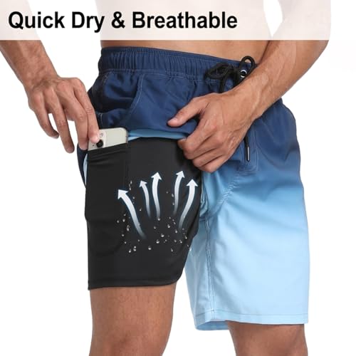 Image of Keevoom Mens Swim Trunks Compression Liner Swimming Shorts Swimwear Quick Dry Swimsuit Bathing Suits Board Shorts