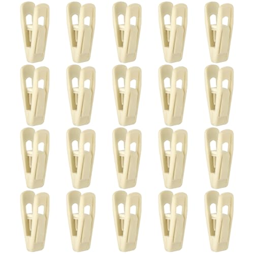 Velvet Hangers Clips, 20 Beige Non-Slip Clips for Velvet Flocked Hangers Trousers & Skirts, Hanger Clips Strong Coat Hanger Clips, Removable Clothes Clips