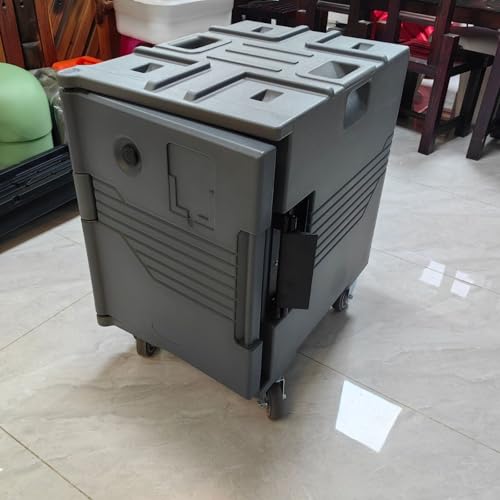 Caja calentadora de alimentos calientes con ruedas, transportador de alimentos aislado para catering, bufé, restaurante, cantina, solución de transporte térmico