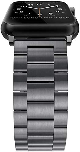 Simpeak Band Compatible With Apple Watch Series 8 45Mm Series 7 45Mm, Women Men Solid Stainless Steel Business Band Strap Replacement For Iwatch Series 6 Se 5 4 (44Mm) Series 3 2 1 (42Mm), Black #TOP2