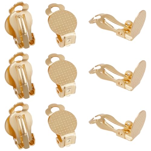 HOBBIESAY 10 pièce Boucles D'Oreilles à Clip en Or Fermoirs à Clip Acier Inoxydable Convertisseurs Boucles D'Oreilles à Clip Non Perçantes Clip D'Oreille pour la Fabrication Boucles D'Oreilles Femmes