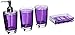 JustNile Essential 4-Piece Bathroom Set in Durable Plastic for Shower and Bathroom, Includes Soap Dish, Toothbrush Holder, Round Tumbler and Dispenser/Pump - Opaque Purple