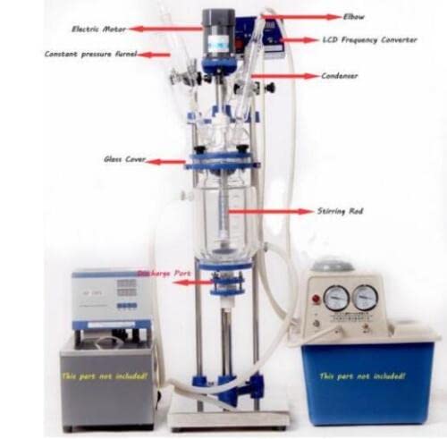 50L Jacketed Glass Chemical Reactor Vessel Explosion Proof Customizable
