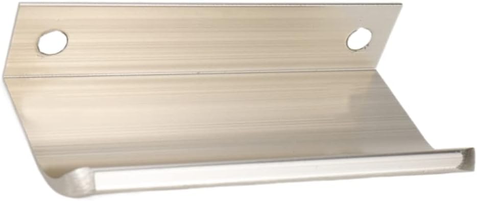 Thickened Curved Edge Pull Handles, 3.15 Inch Edge Finger Tab Handle for Caibnets Drawer Closet Door Wardrobe Cupboard, 2.52 Inch Hole Spacing, 6 Pcs Nickel Edge Pulls