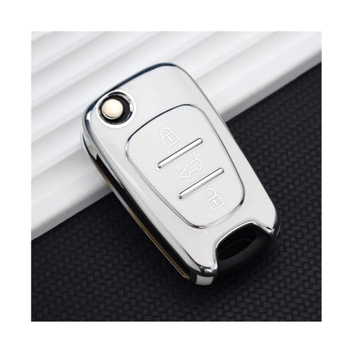 Coque de clé Hyundai Elantra Accent i20 i30 boîtier de remplacement blanc argenté