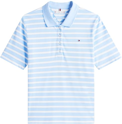 Tommy Hilfiger Damen Poloshirt Kurzarm 1985 Pique Regular Fit, Mehrfarbig (Breton STP Vessel Blue/Ecru), XXS – Ansicht 5